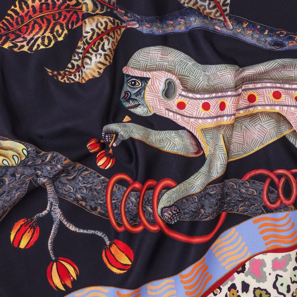 Monkey Tales Cotton Tablecloth - Night