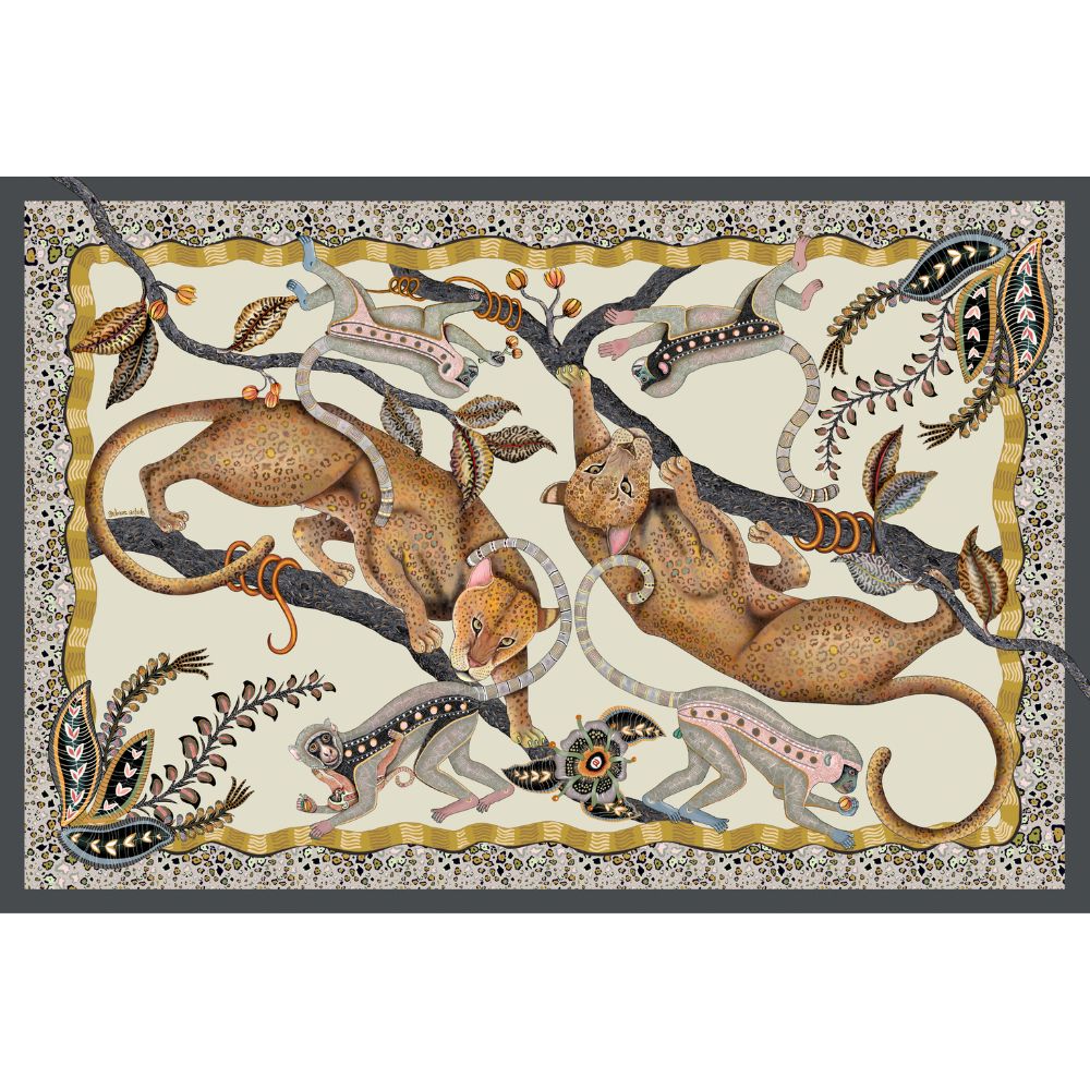 Monkey Tales Linaza Tablecloth - Stone