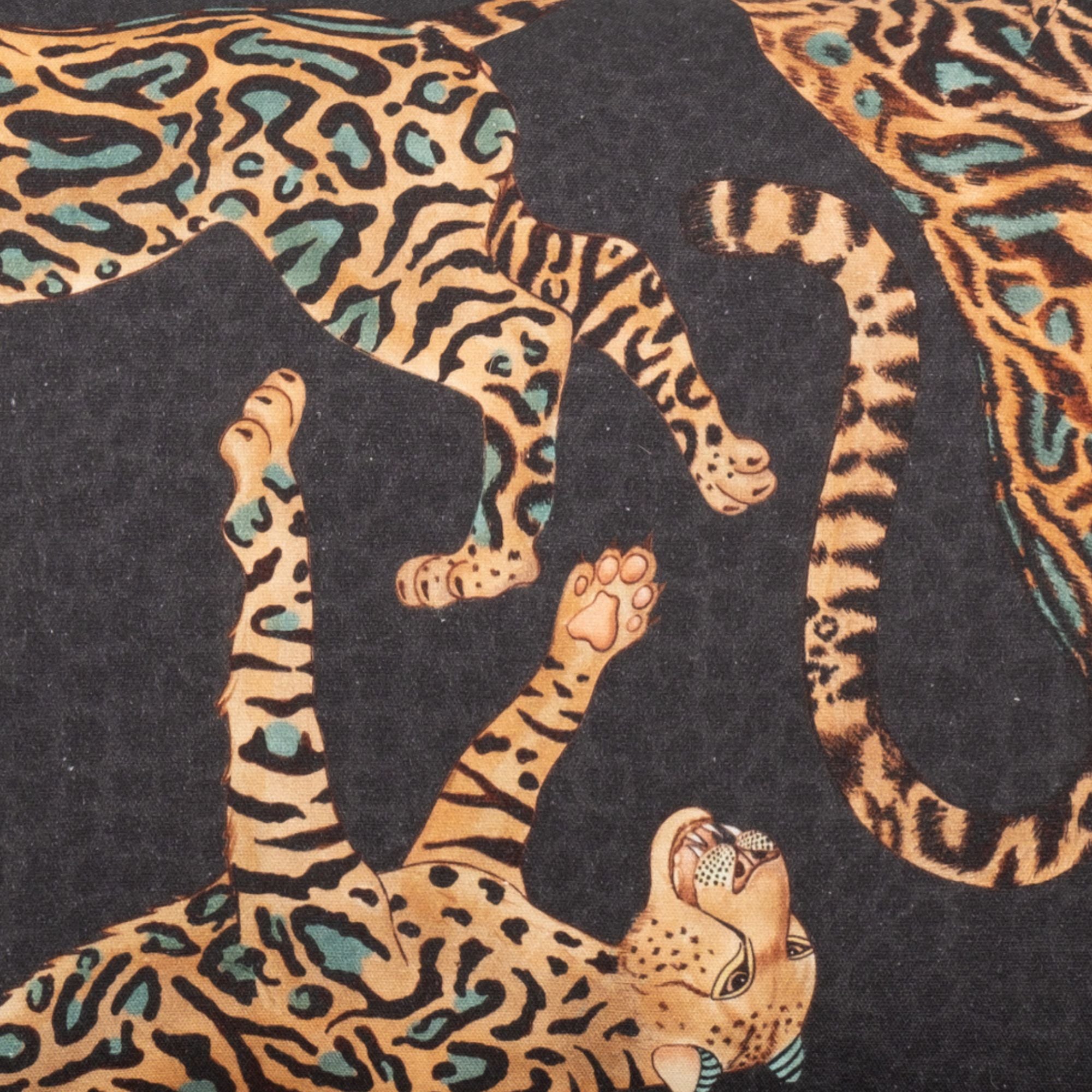 Cheetah Kings Fabric - Linen - Amber