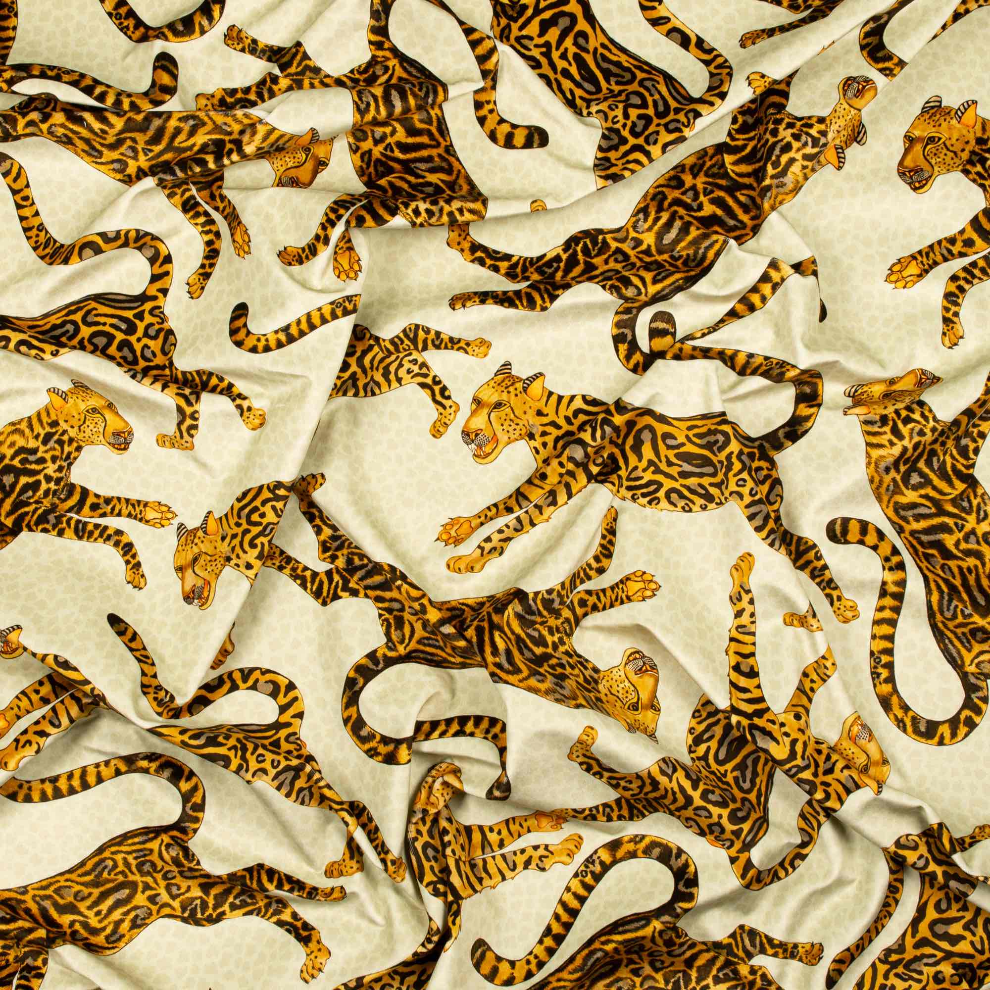 Cheetah Kings Fabric - Velvet - Stone