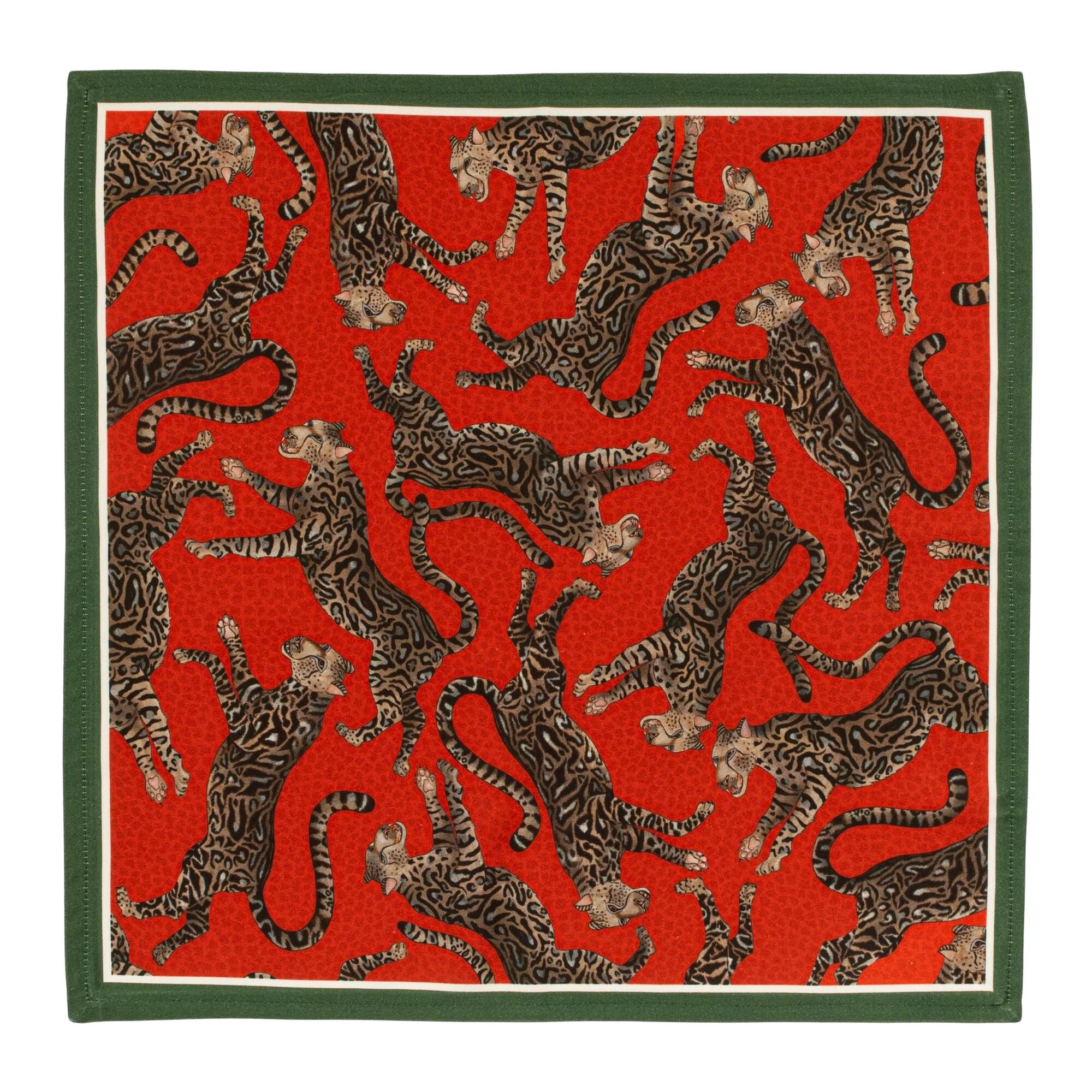 Cheetah Kings Napkins (Pair) - Royal Red