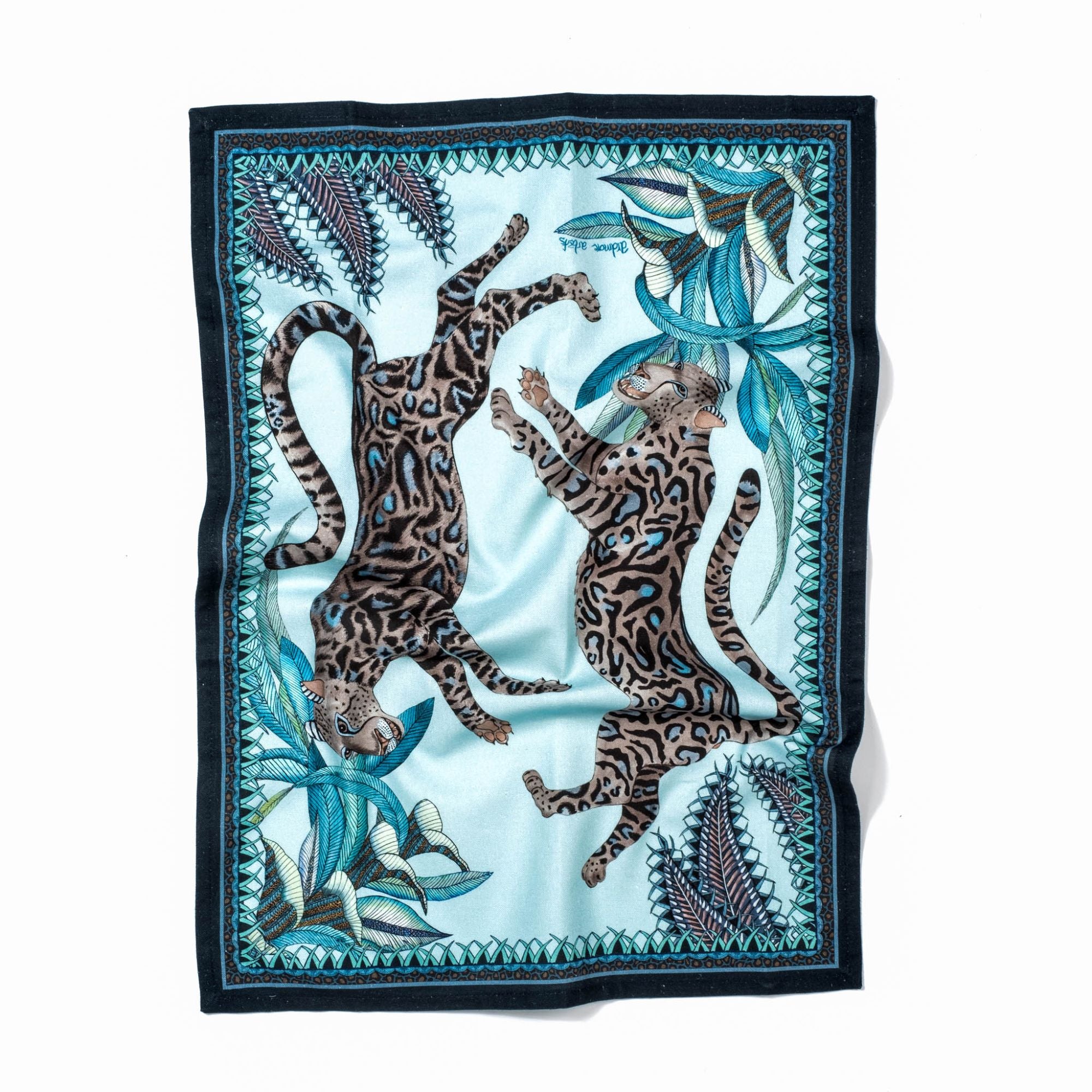 Cheetah Kings Tea Towel - Tanzanite