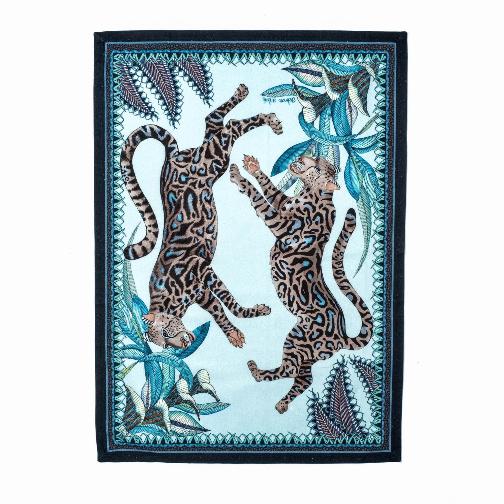 Cheetah Kings Tea Towel - Tanzanite