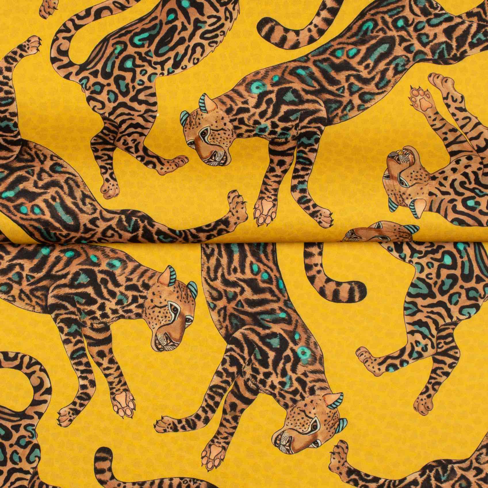 Cheetah Kings Outdoor Fabric - Gold