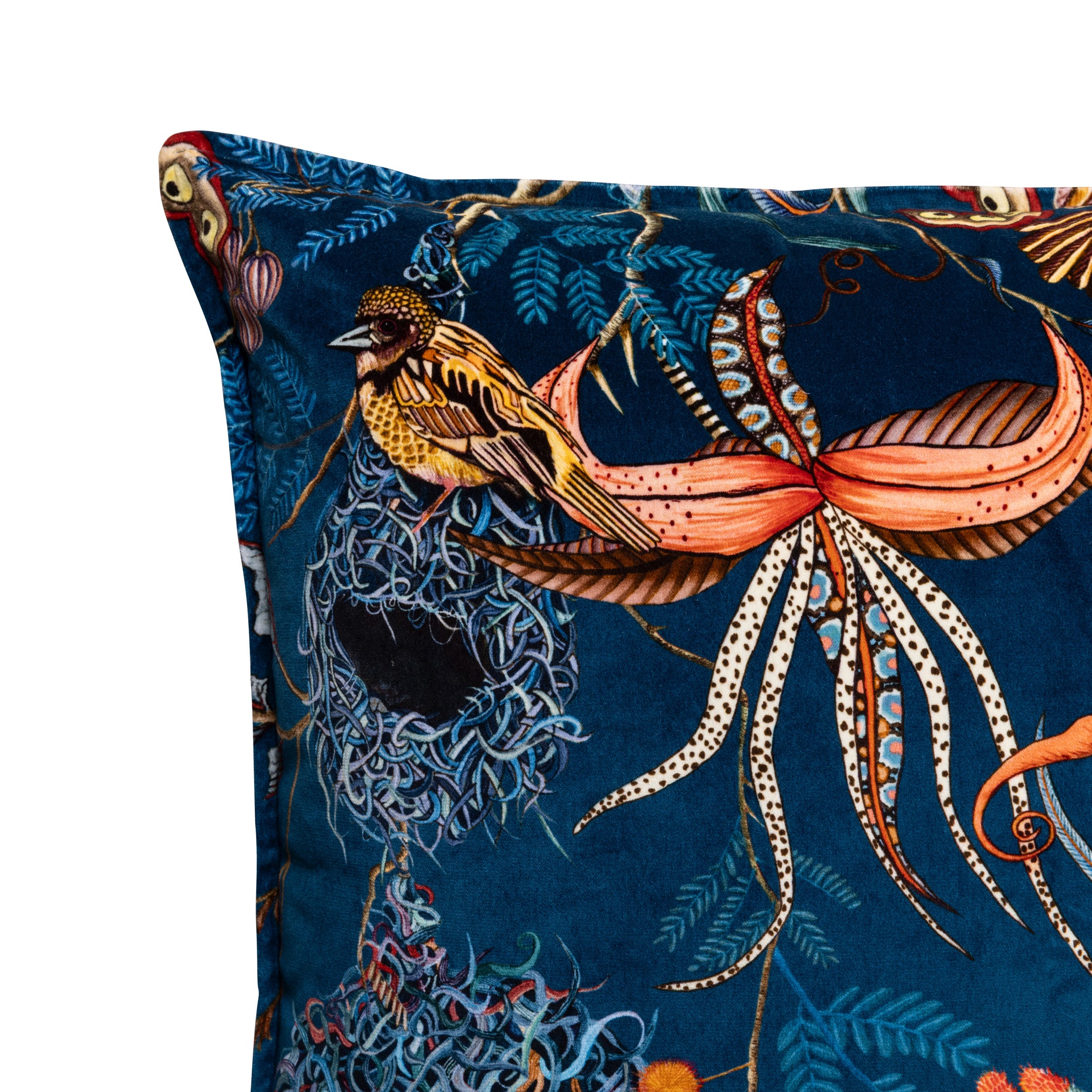 Thanda Nest Velvet Pillow - Midnight