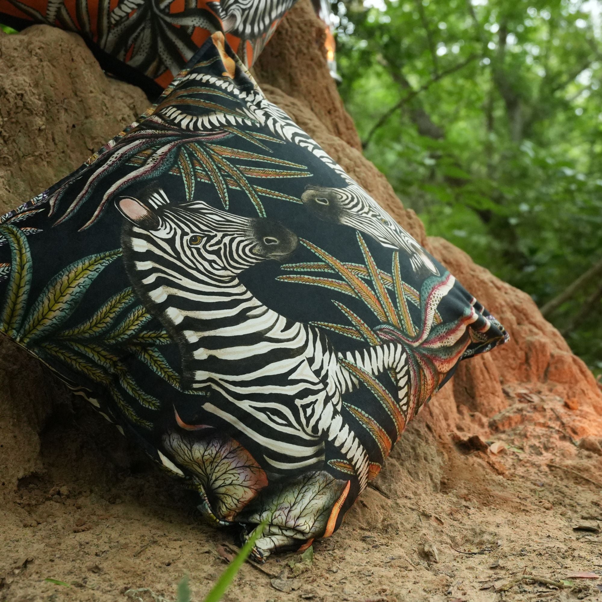 Thanda Stripe Pillow - Velvet - Night