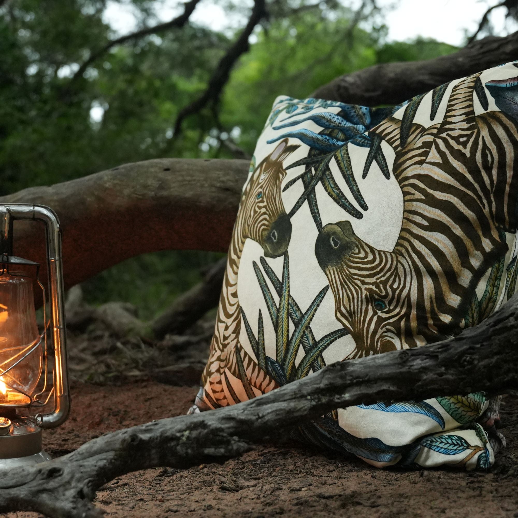 Thanda Stripe Pillow - Velvet - Tanzanite