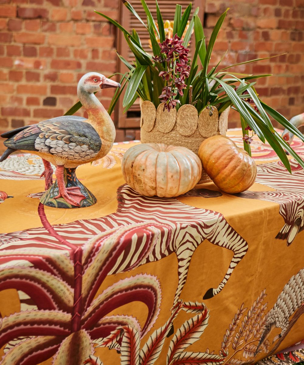 Pangolin Park Tablecloth - Cotton - Flame - Large