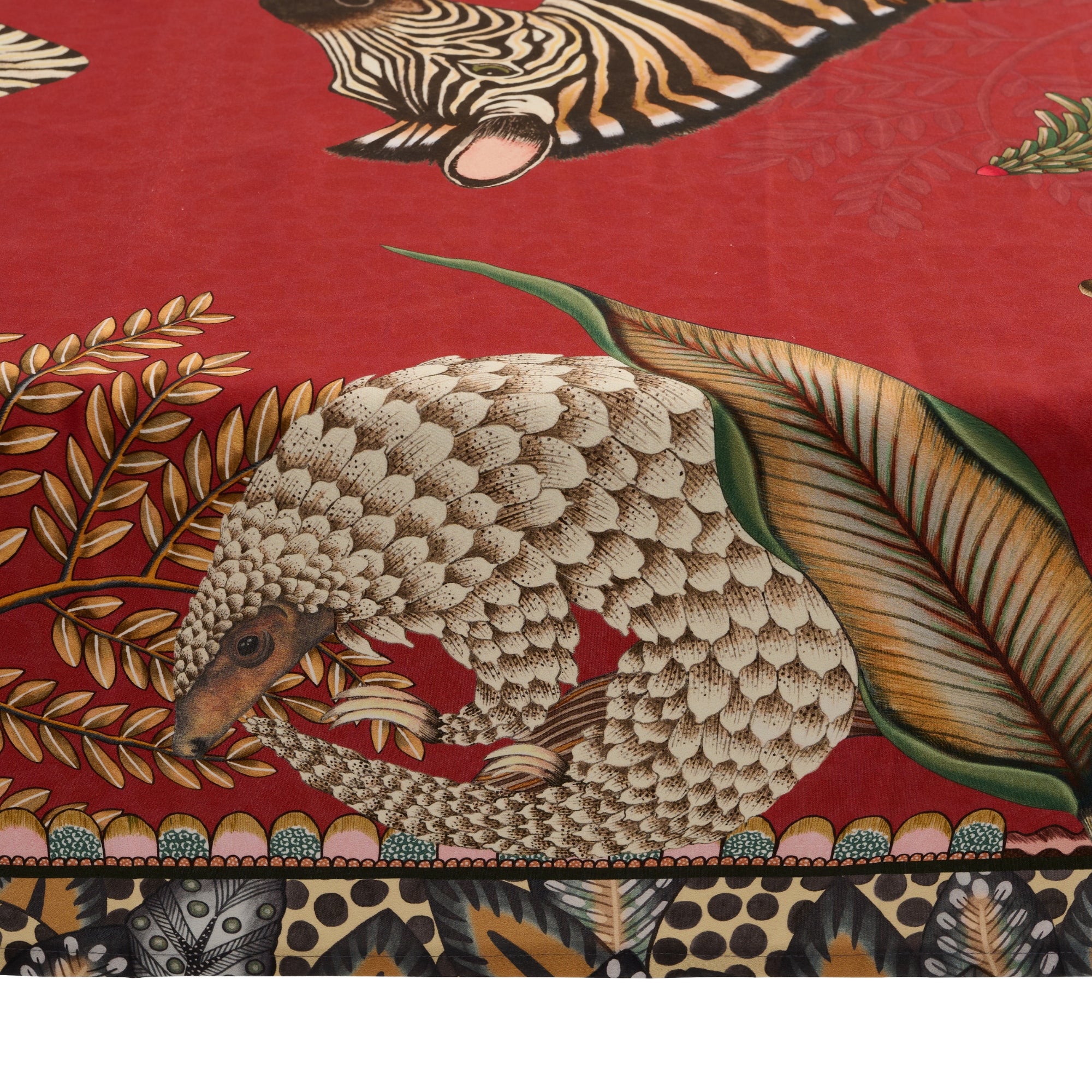 Pangolin Park Tablecloth - Royal Red