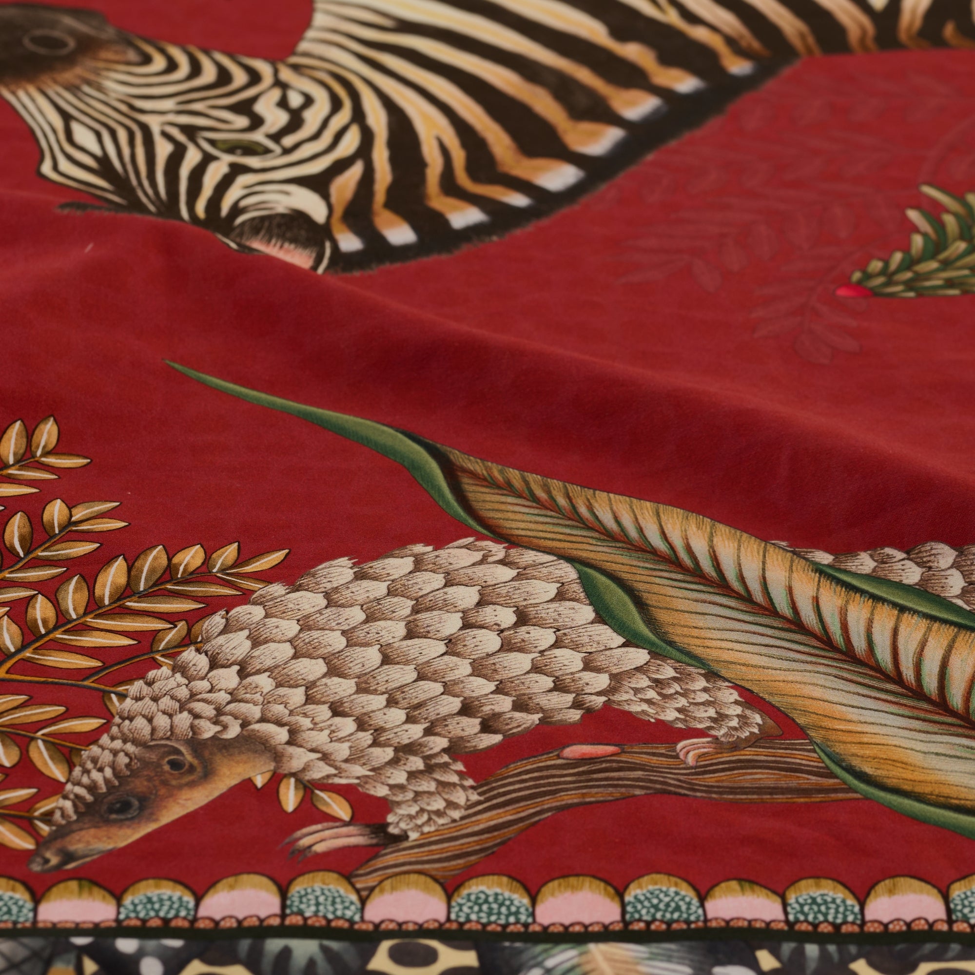 Pangolin Park Tablecloth - Royal Red