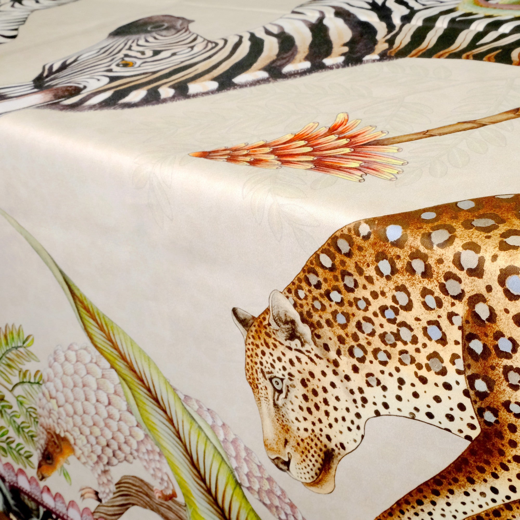 Pangolin Park Tablecloth - Cotton - Stone - Small