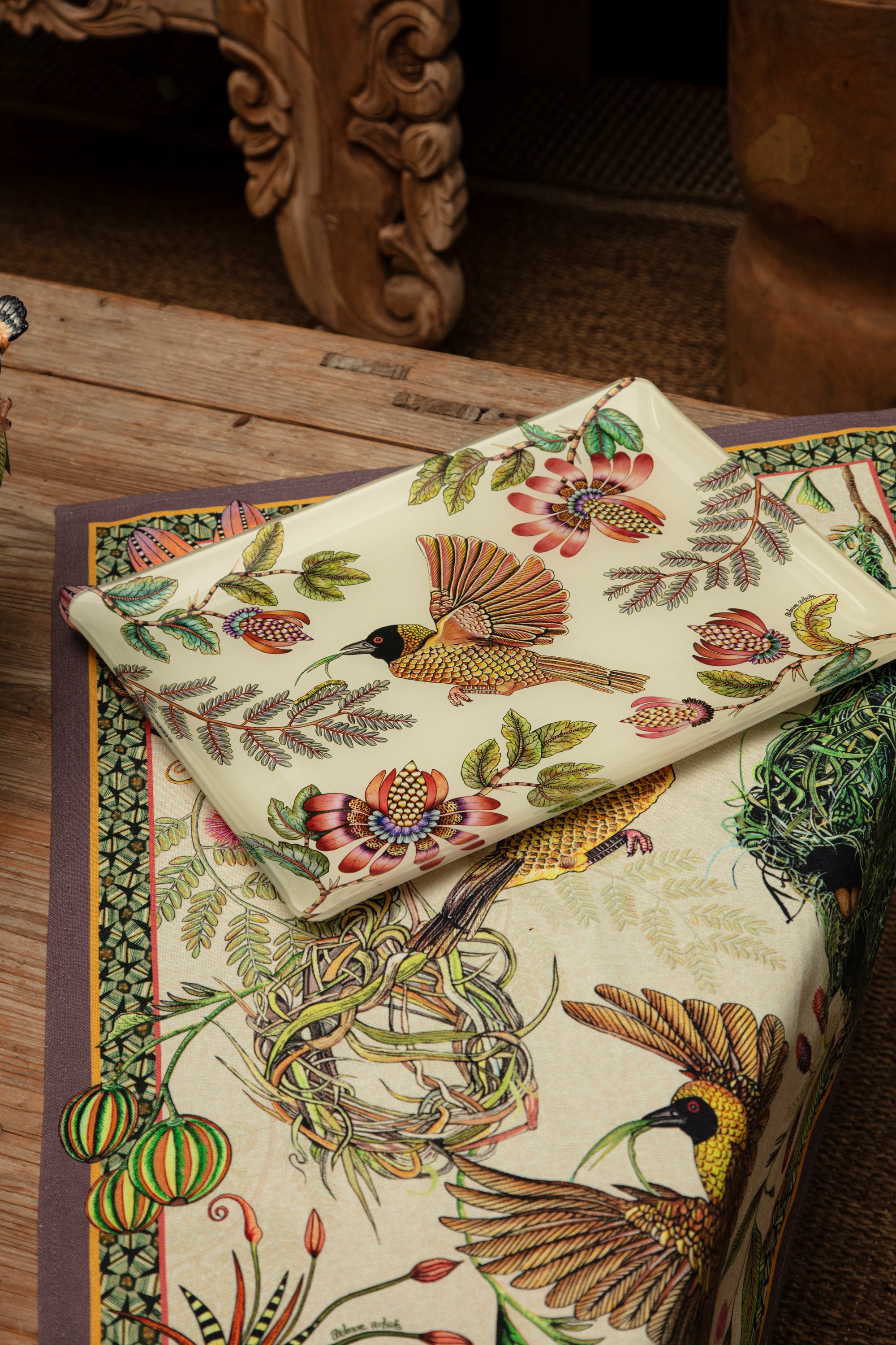 Thanda Nests Tea Towel - Stone