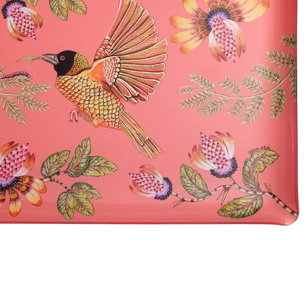 Weaver Garden Acrylic Tray - Coral