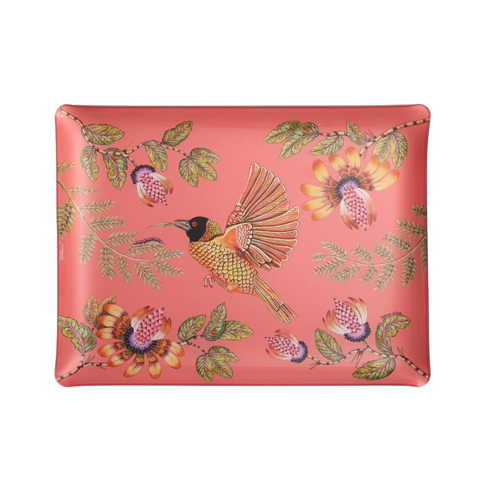 Weaver Garden Acrylic Tray - Coral