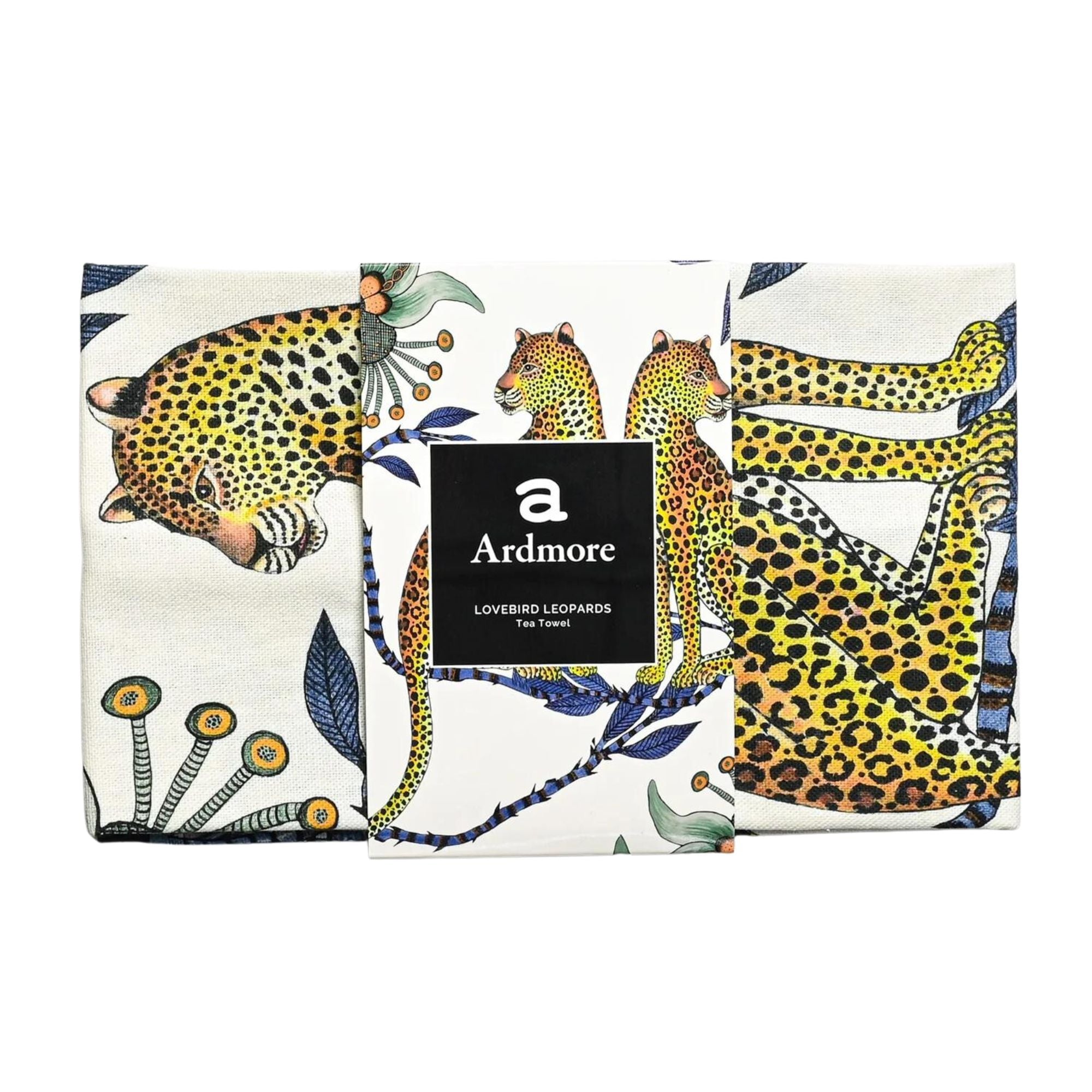 Lovebird Leopards Tea Towel