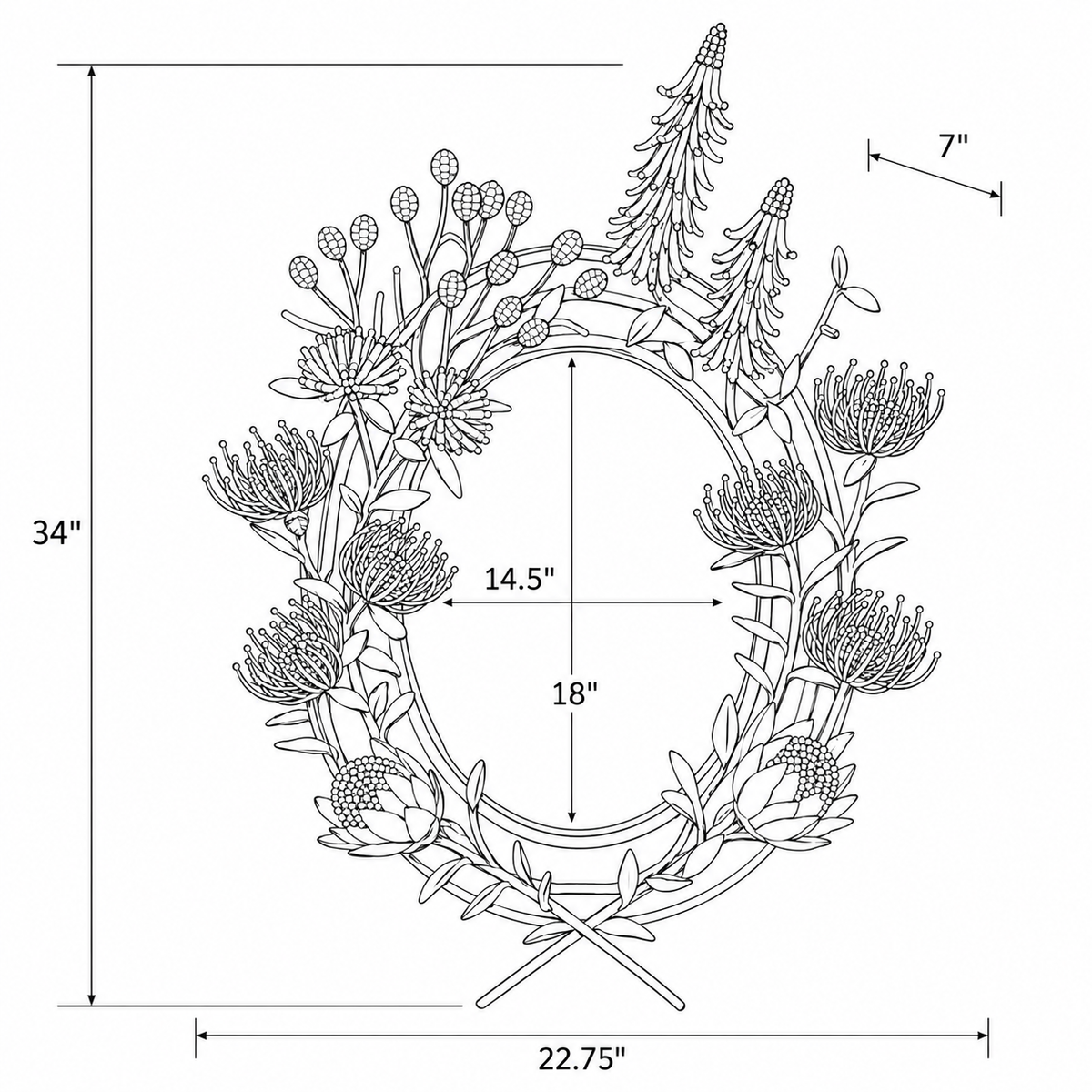 Cape Fynbos Beaded Mirror