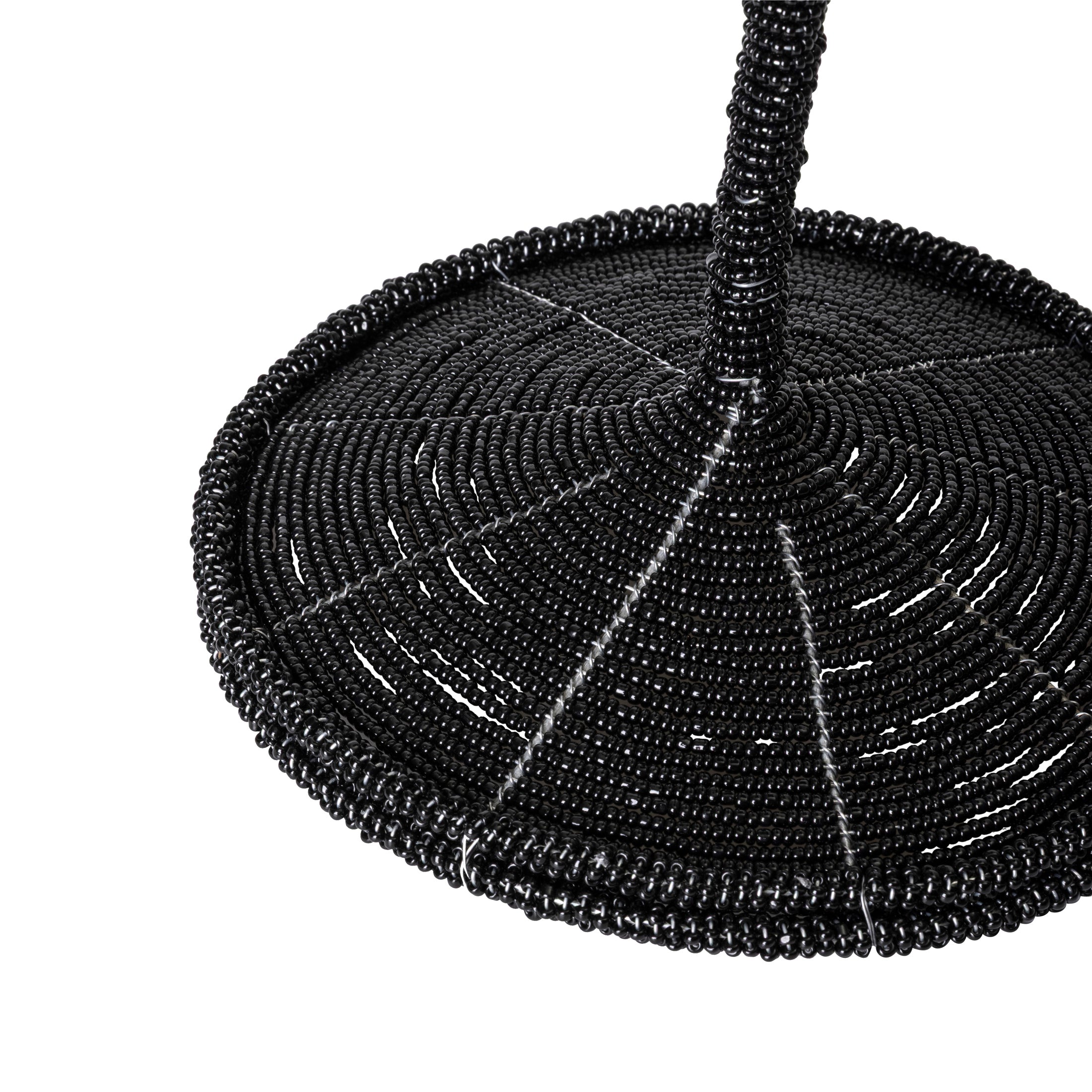 Desert Palm Tree Beaded Candlestick - Black