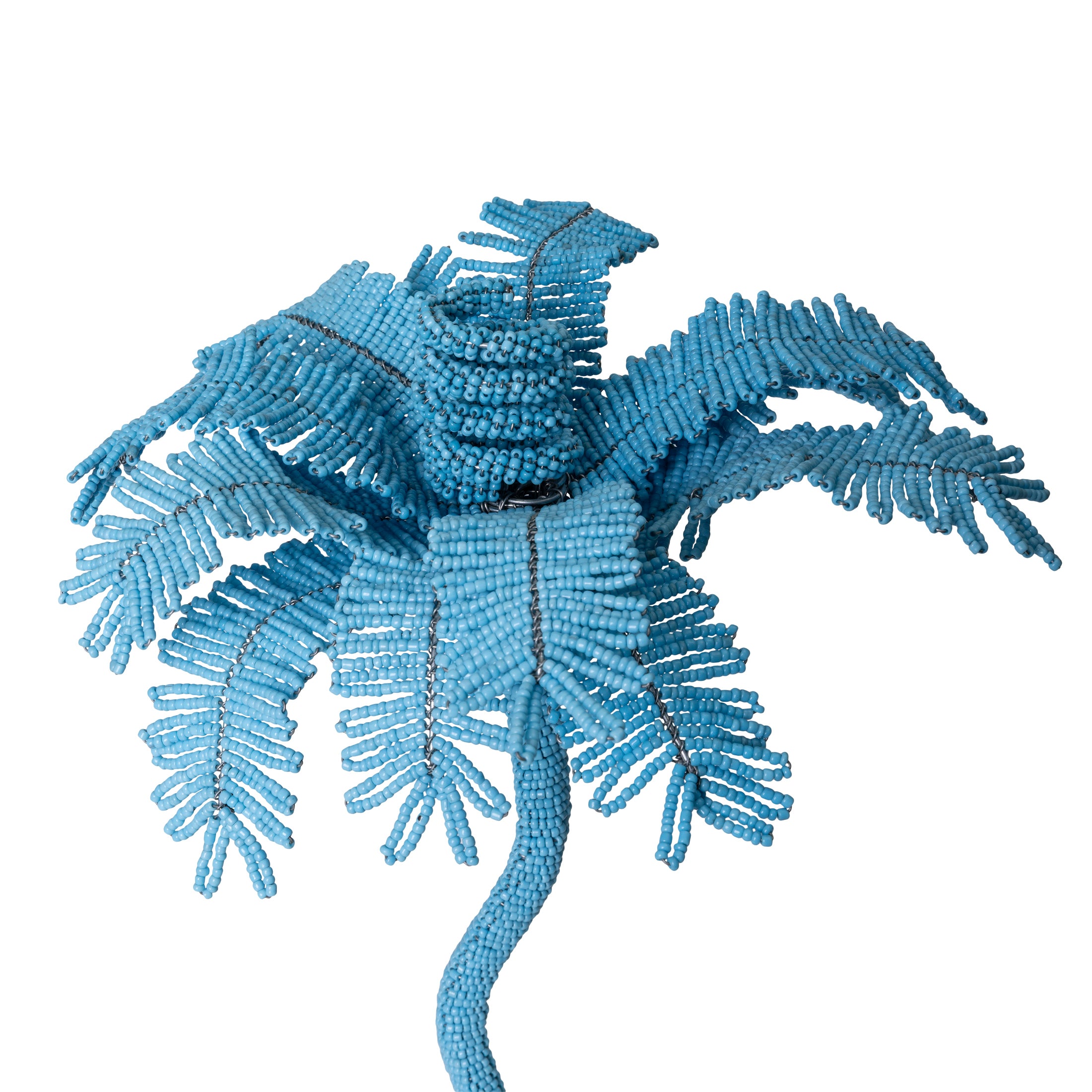 Desert Palm Tree Beaded Candlestick - Sky Blue