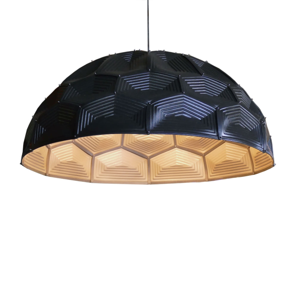 Turtle Dome Light - Embossed Black Leather