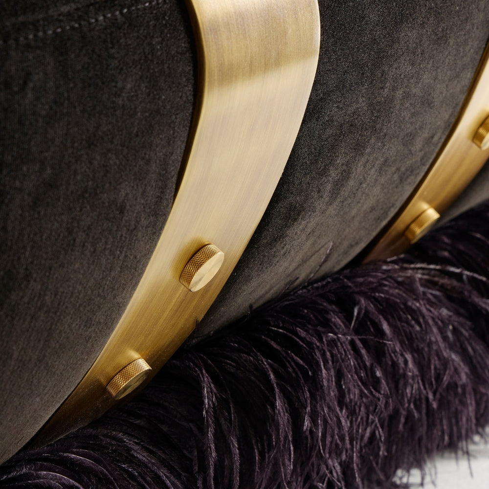 Ostrich Fluff Lounge Chair - Black