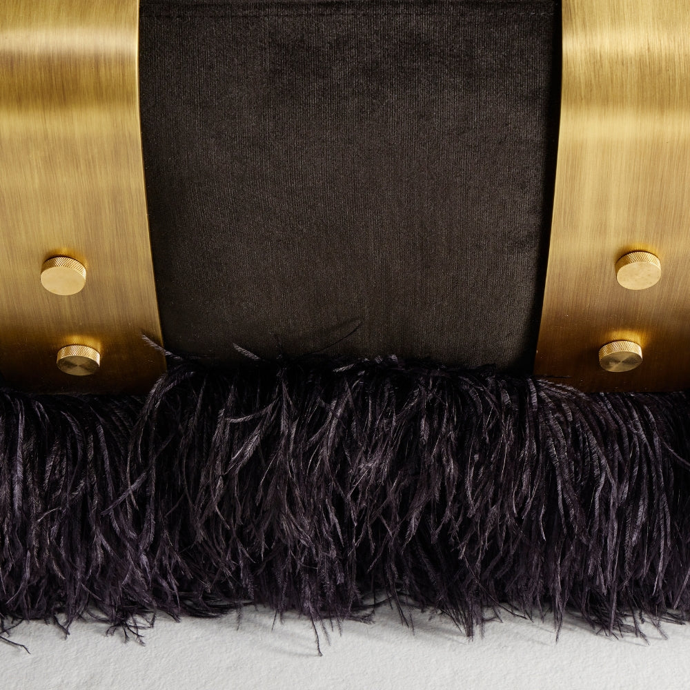 Ostrich Fluff Lounge Chair - Black