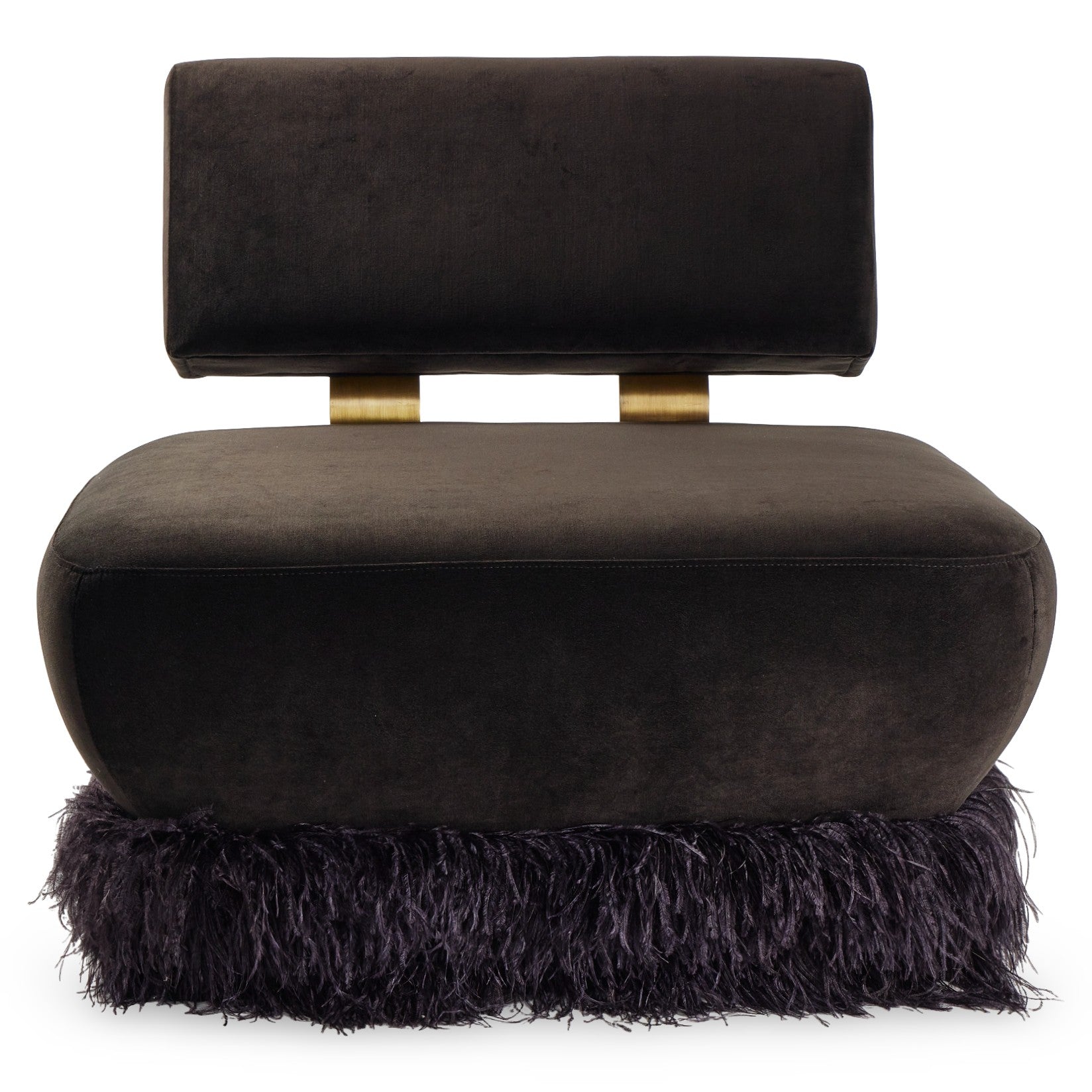 Ostrich Fluff Lounge Chair - Black