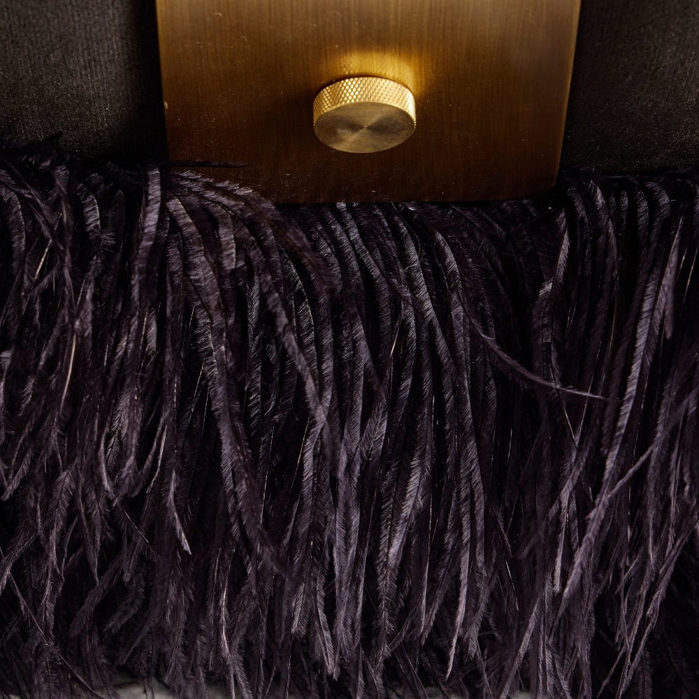 Ostrich Fluff Lounge Chair - Black