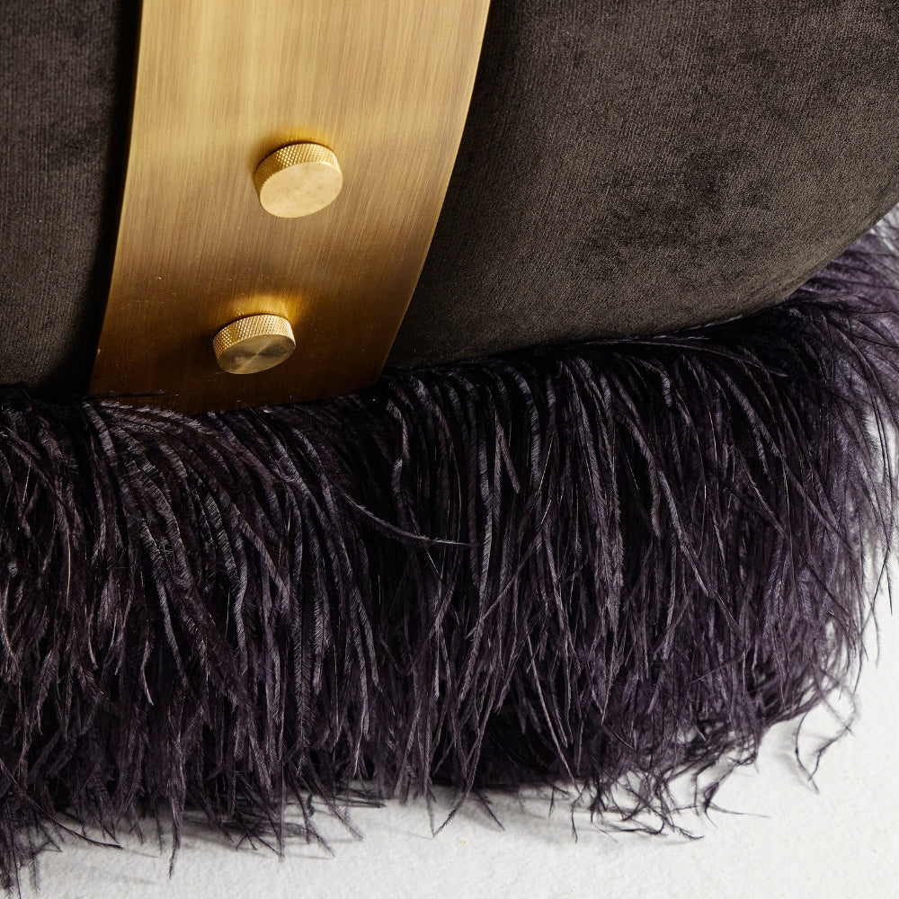 Ostrich Fluff Lounge Chair - Black
