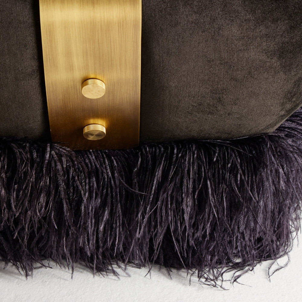 Ostrich Fluff Lounge Chair - Black