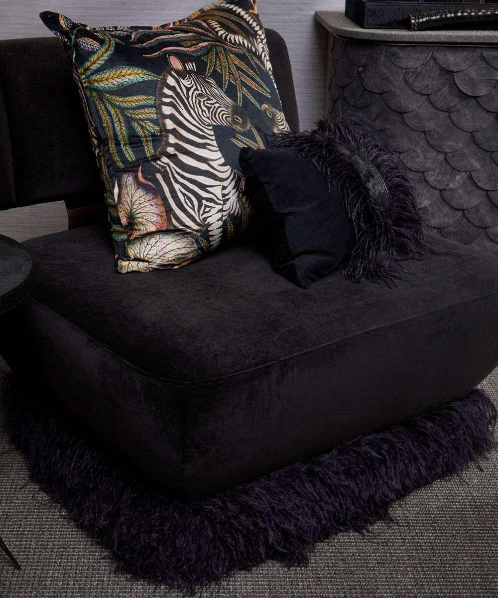 Ostrich Fluff Lounge Chair - Black