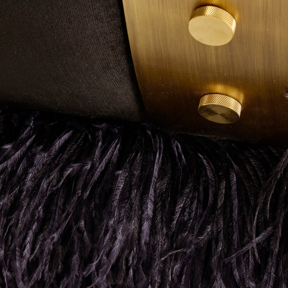 Ostrich Fluff Lounge Chair - Black