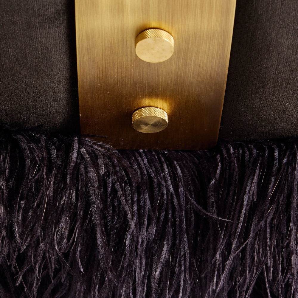 Ostrich Fluff Lounge Chair - Black