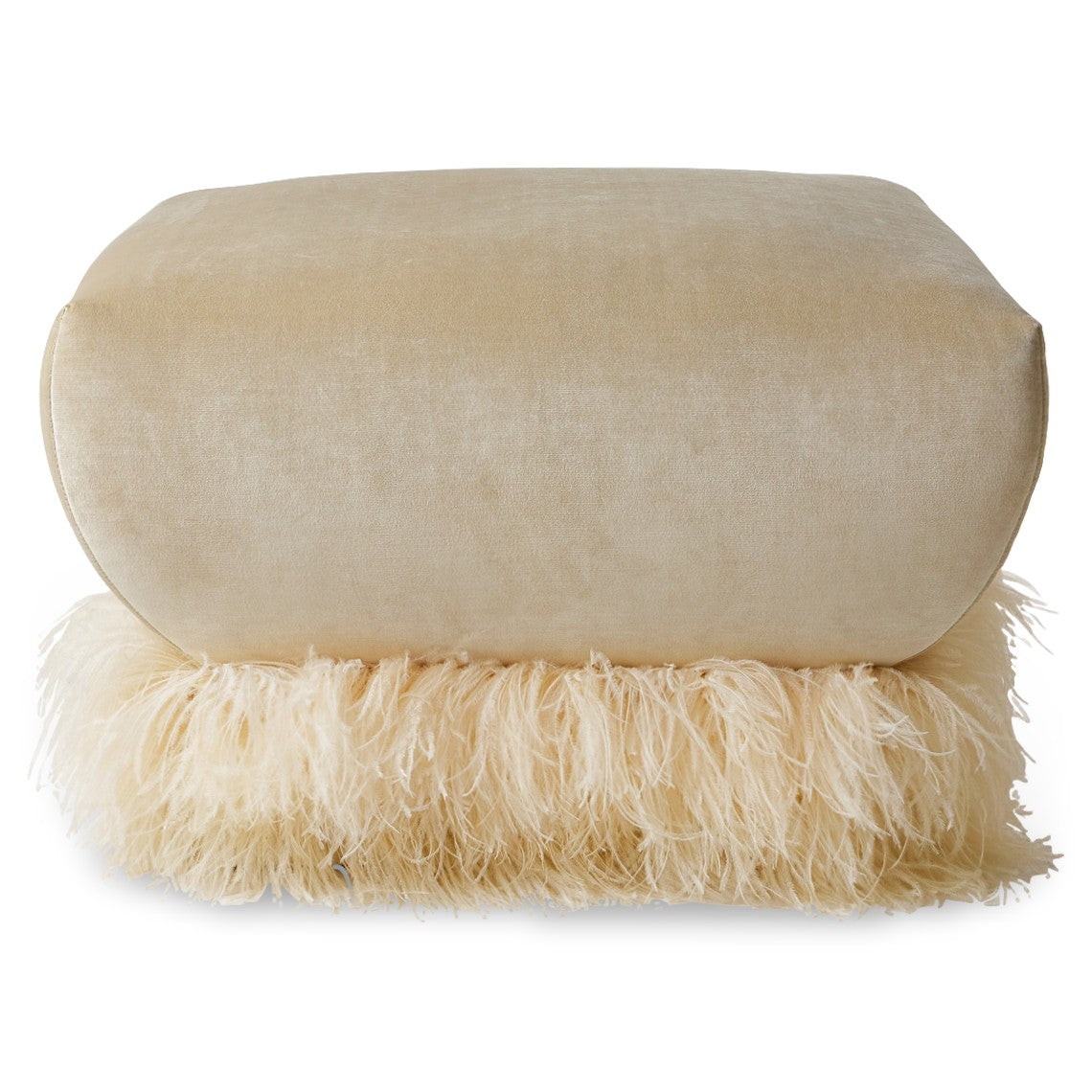Ostrich Fluff Square Ottoman