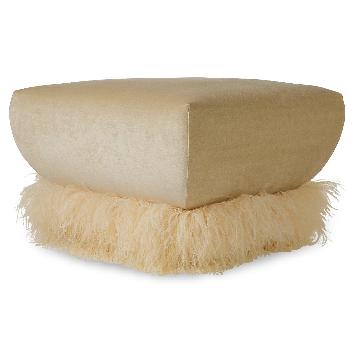 Ostrich Fluff Square Ottoman