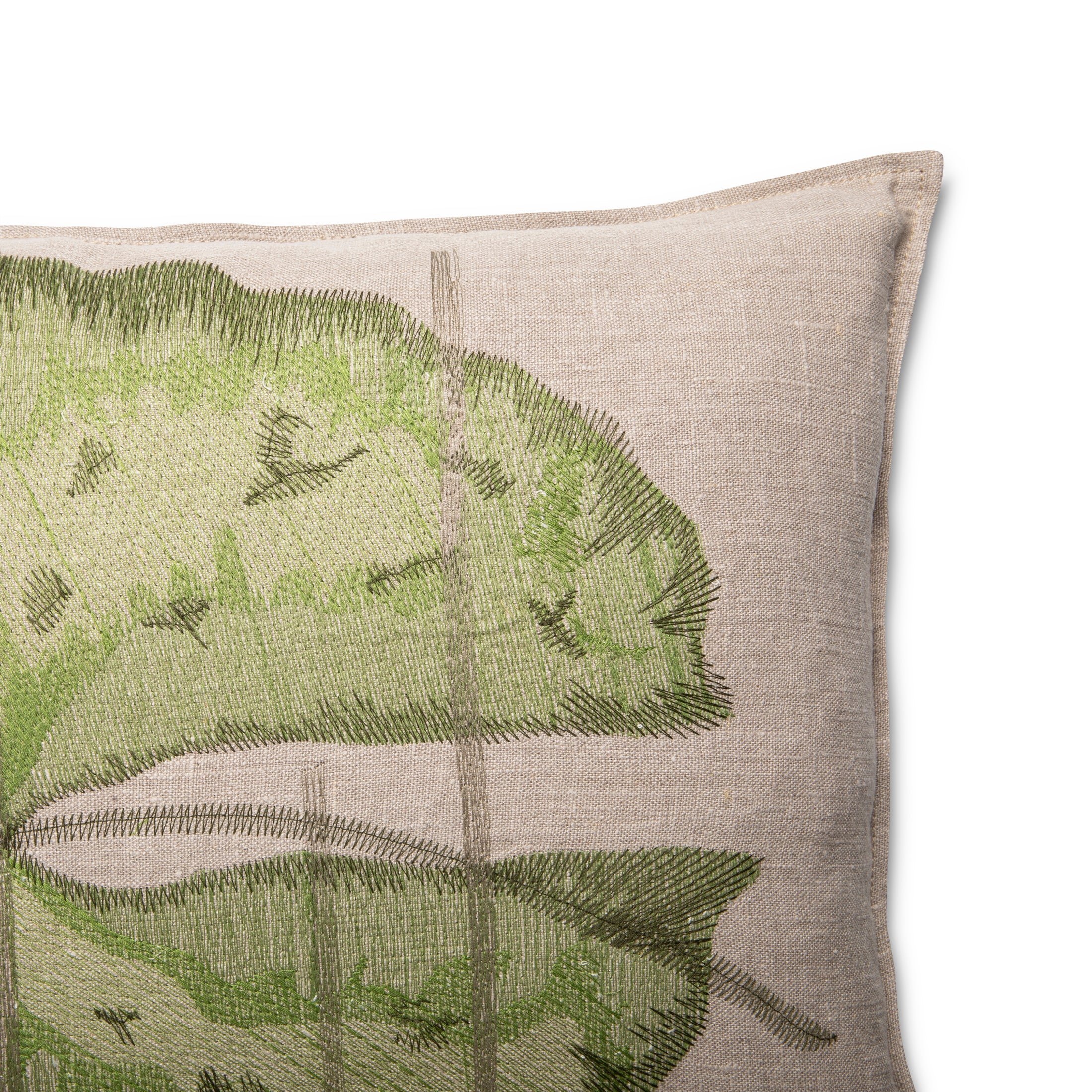 Okavango Green Embroidered Pillow