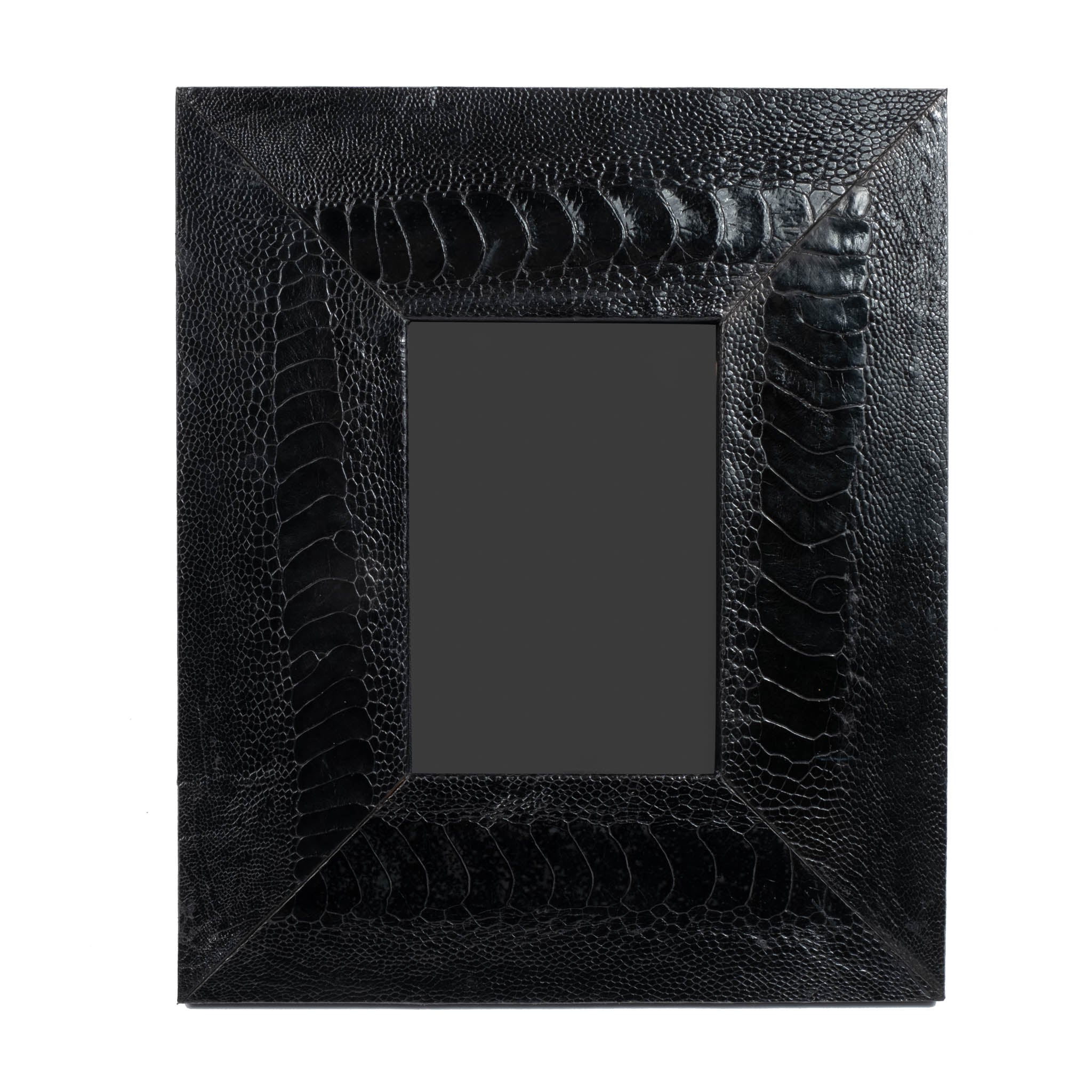 Ostrich Shin Leather Photo Frame - Black
