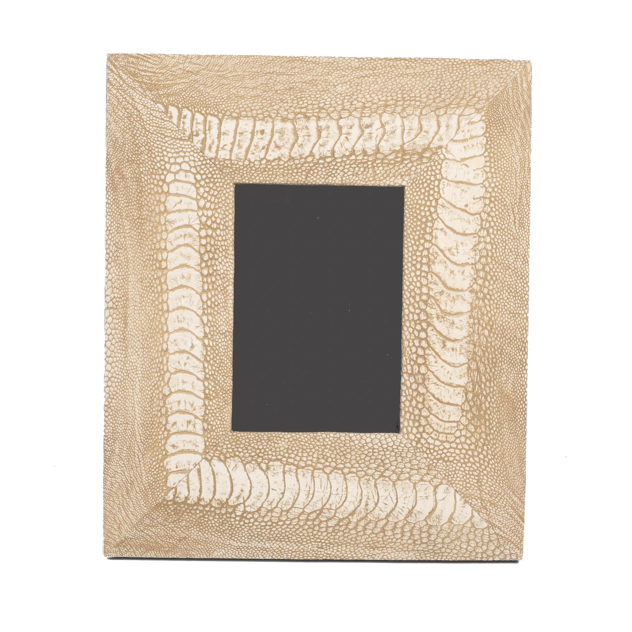 Ostrich Shin Leather Photo Frame - Stone-Washed