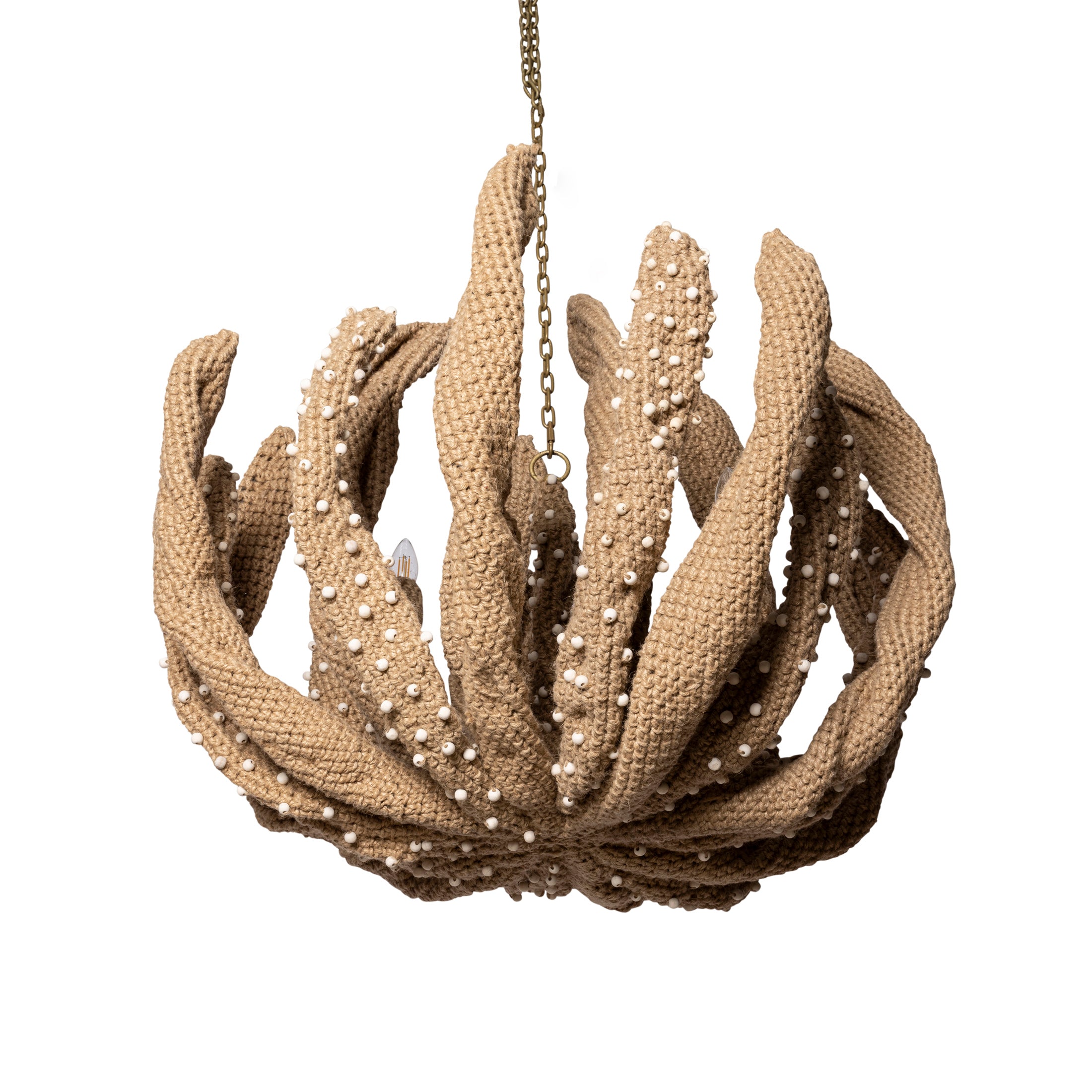 Mossel Crocheted Jute Chandelier