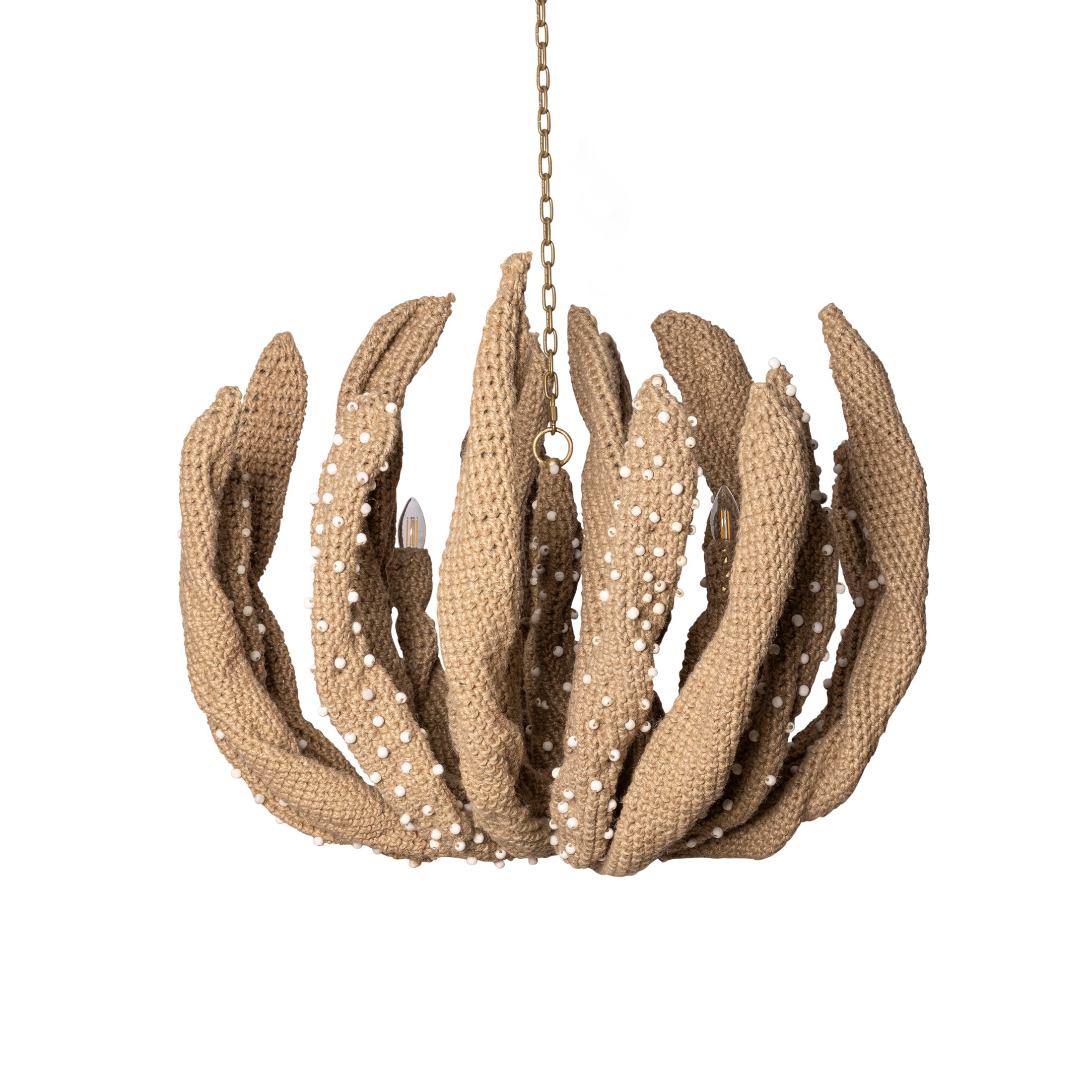 Mossel Crocheted Jute Chandelier