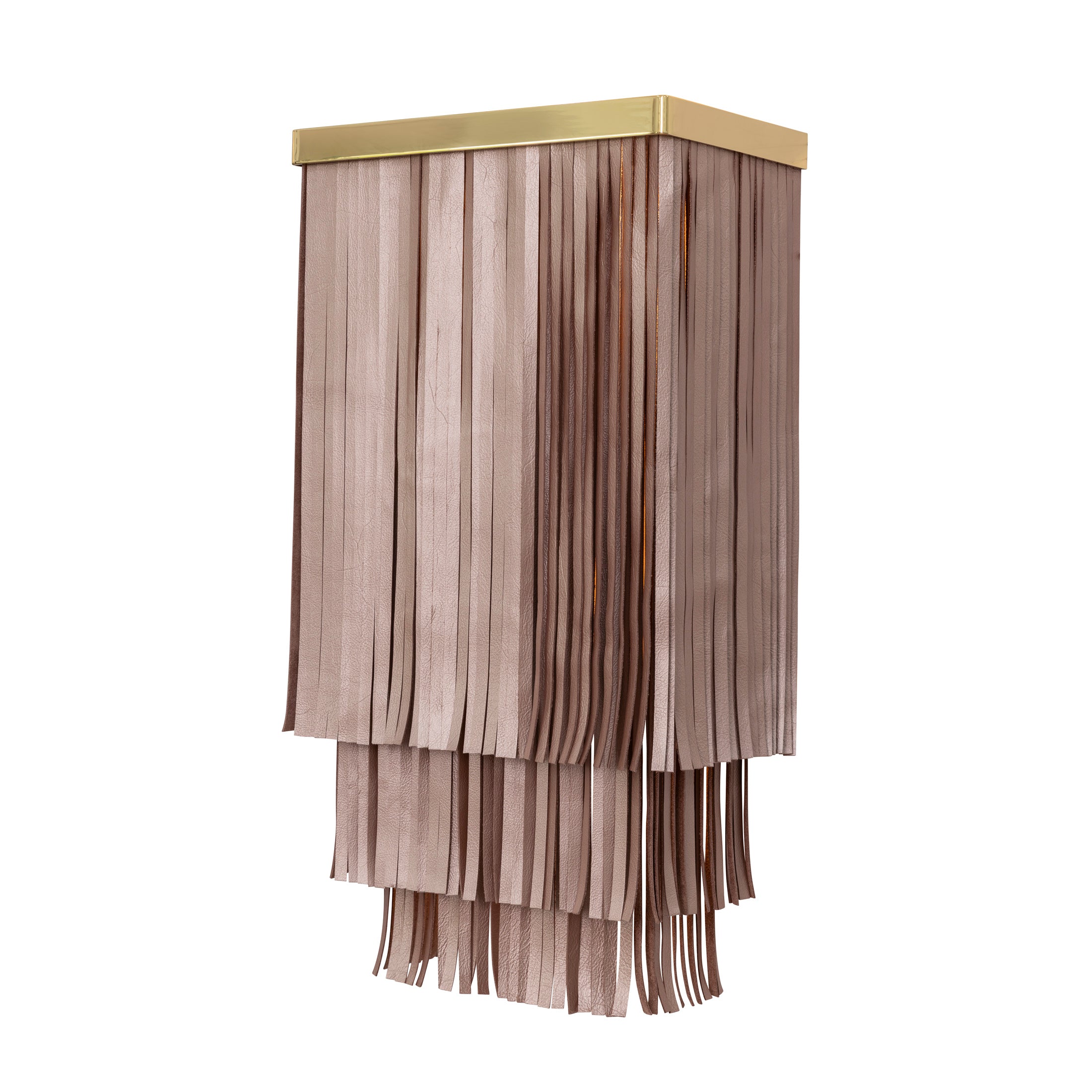 Ndidi Wall Sconce - Brass - Metallic Leather
