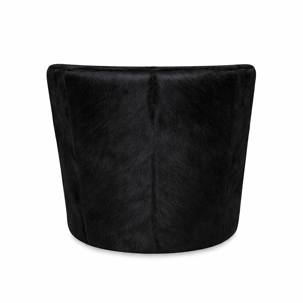 Black Cow Hide Tub Chair