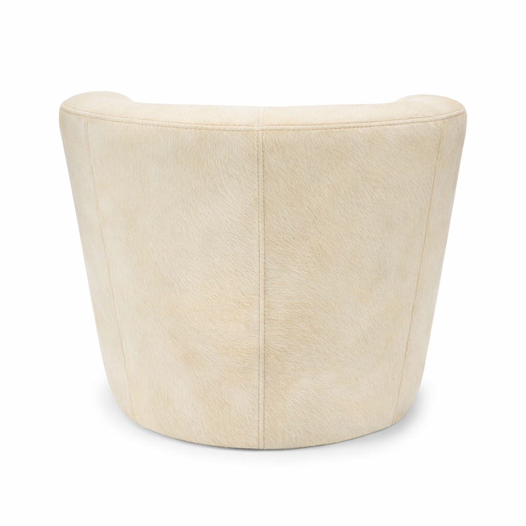 Cream Cow Hide Tub Chair