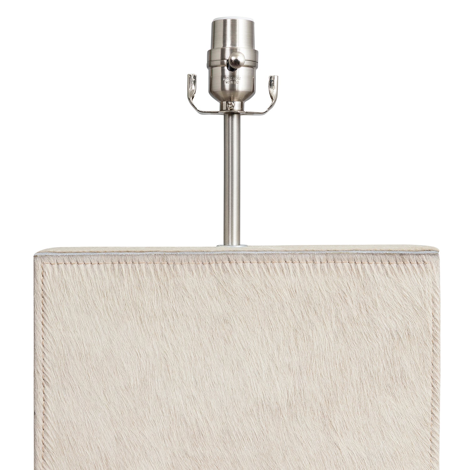 Marula Cream Cow Hide Block Lamp