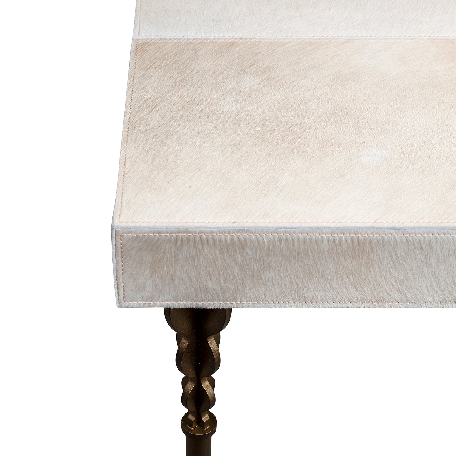 Nguni Cream Cow Hide Console Table - Large
