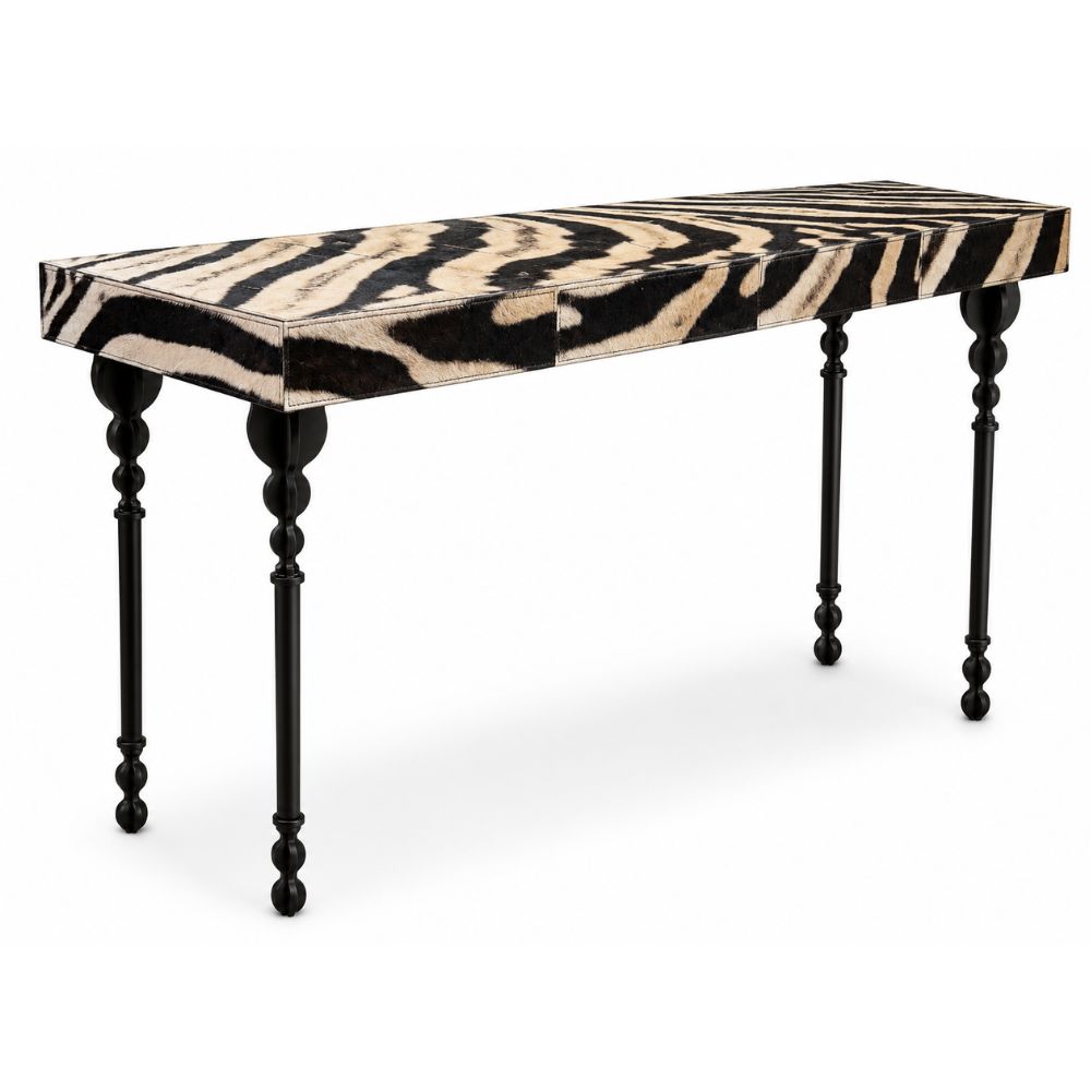 Nguni Zebra Hide Console Table