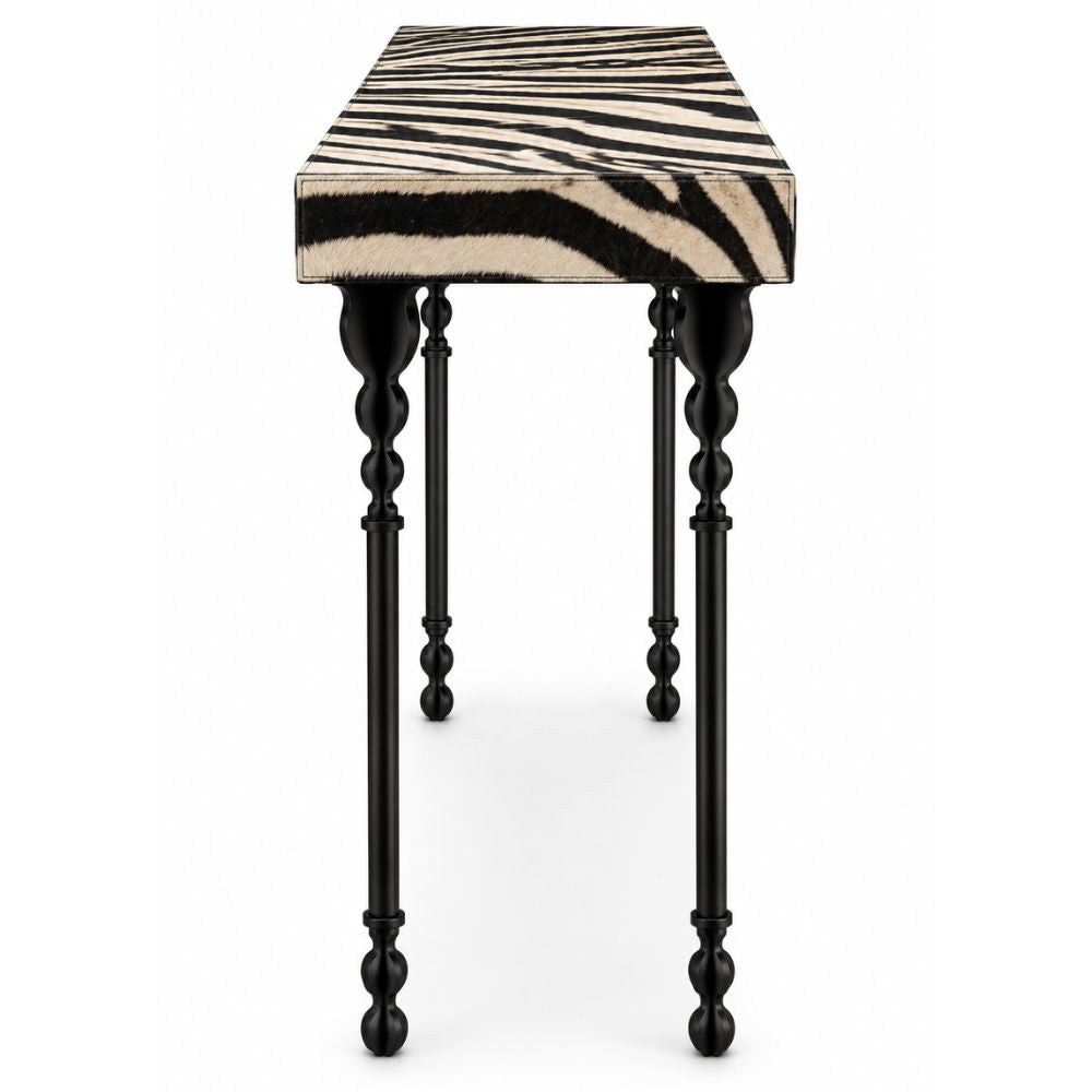 Nguni Zebra Hide Console Table