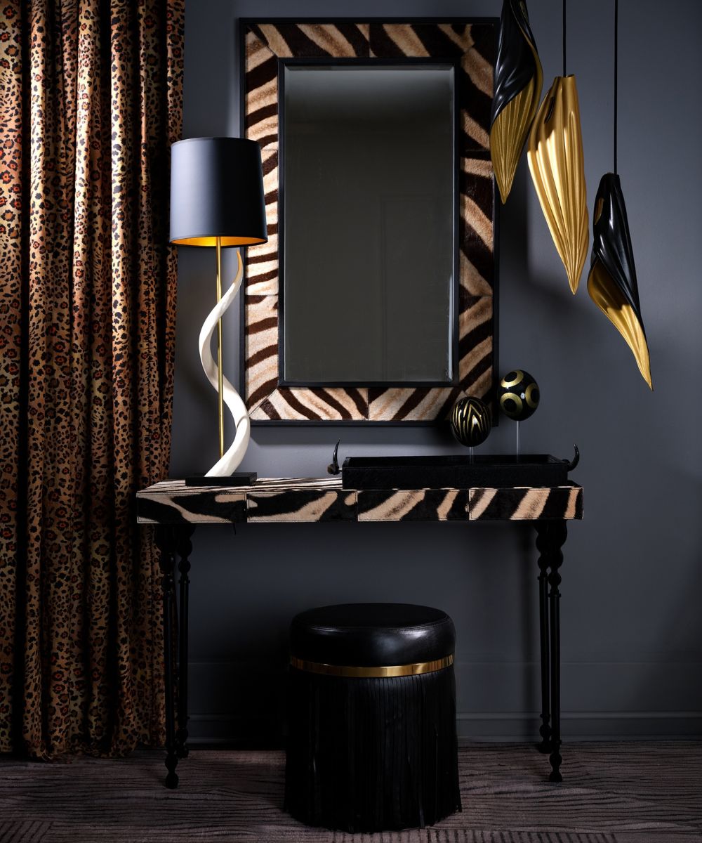 Nguni Zebra Hide Console Table