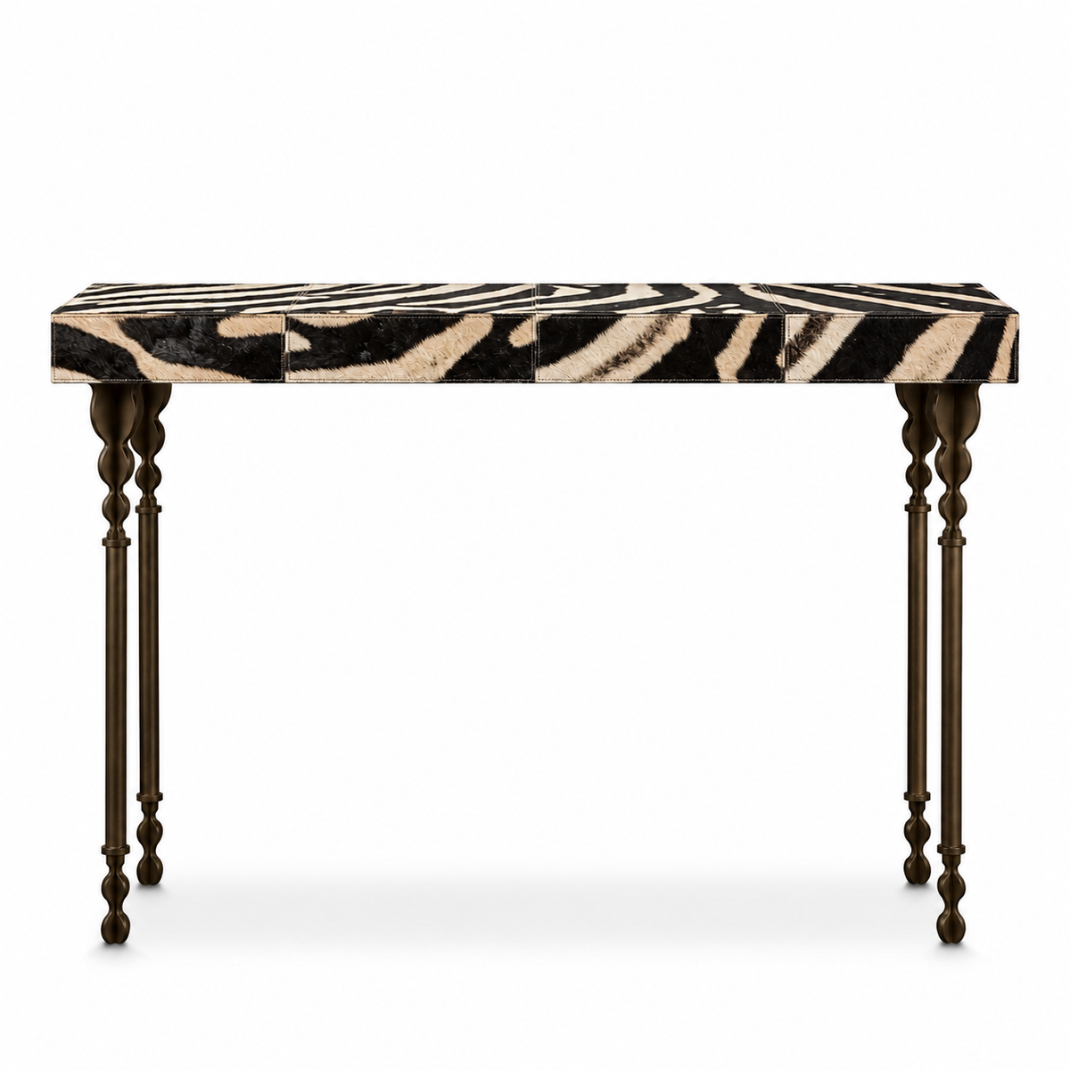 Nguni Zebra Hide Console Table