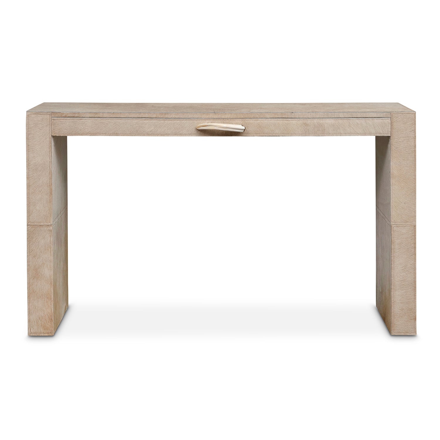 Watusi Cream Cow Hide Console Table