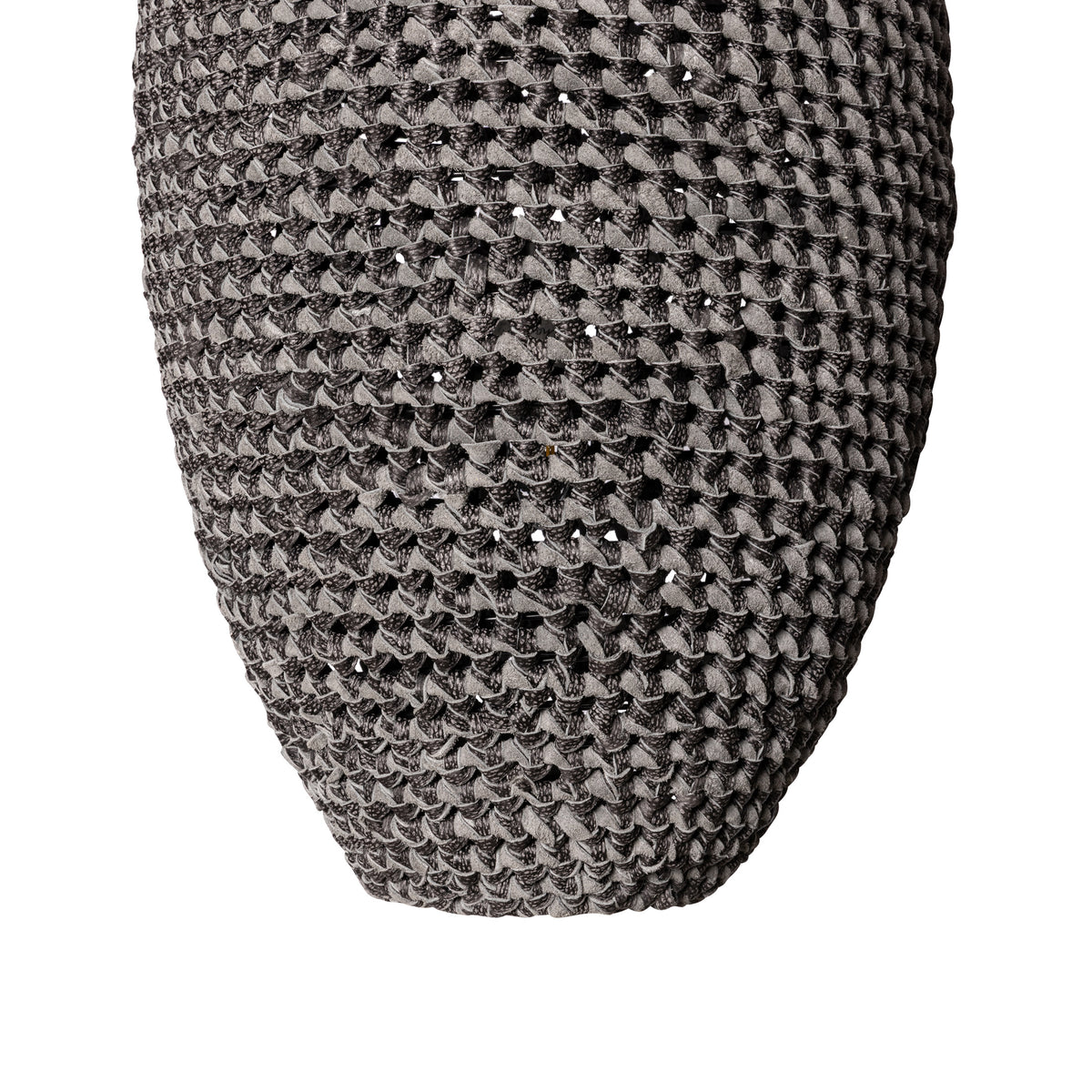 Large Crocheted Leather Pod Pendant